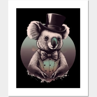 Koala with top hat Posters and Art